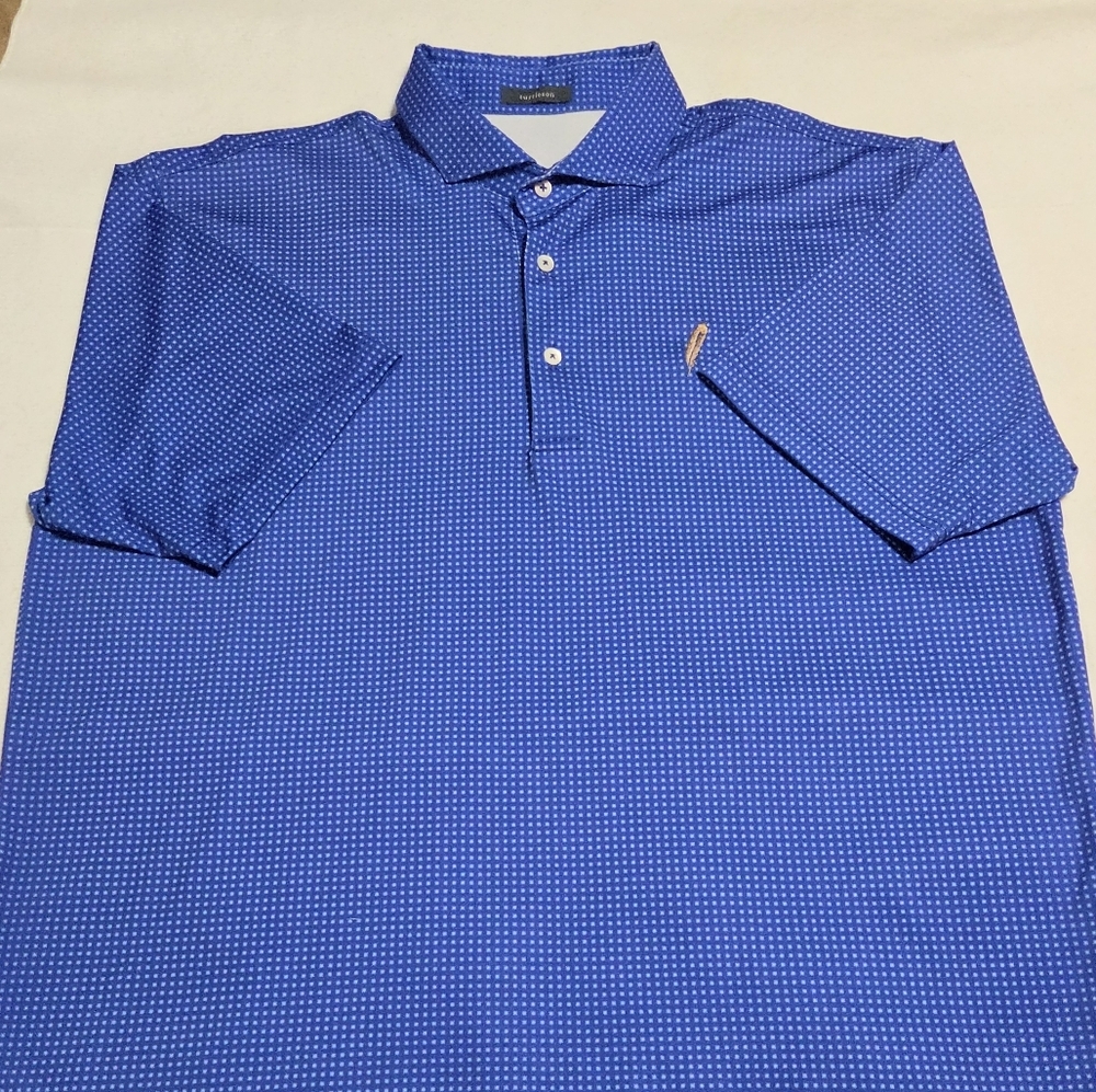 Turtleson Men's Royal Blue Microdot Polo Shirt Sz L